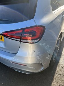 bumper scrapes, small repairs.